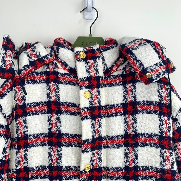 NWT Gucci tweed check-print jacket Size 42 - Picture 6 of 16